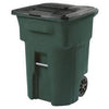 Trash Cart, Greenstone, Wheeled, 96-Gal.