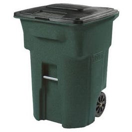 Trash Cart, Greenstone, Wheeled, 96-Gal.