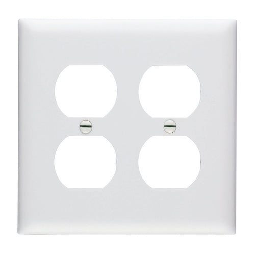 Pass & Seymour TradeMaster® 2-Gang Nylon Wall Plate 2 Duplex Receptacle Openings (White)