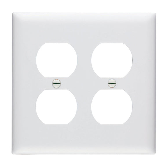 Pass & Seymour TradeMaster® 2-Gang Nylon Wall Plate 2 Duplex Receptacle Openings (White)