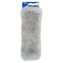 Seat Belt Comforter, Grey Simulated Sheepskin
