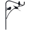 Shepards Hook, Perching Birds Design, Black Steel, 12 x 84-In.