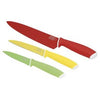 Vivid Knife Set, Stainless Steel & Black Soft Grips, 3-Pc.