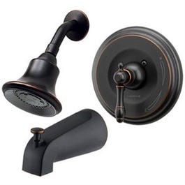 Vintage Tub & Shower Faucet + Showerhead, Pressure-Balancing, Brushed Bronze