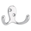 Robe Hook, Double Prong, Polished Chrome, 1.25 x 3.75 x 6.5-In., 2-Pk.