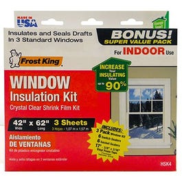 Window Insulation Kit, 3-Pk. Window Sheets, 12-Pk. Switch Plate / Outlet Sealers