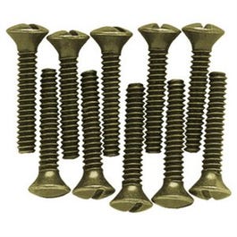 Wall Plate Screws, Steel, Burnished Antique Brass, 14-Pk.
