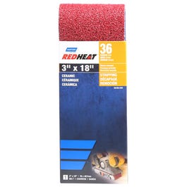 Red Heat Sanding Belt, 36 Grit, 3 x 18-In.