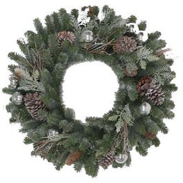 Tacoma Artificial Wreath, Frosted, 24-In.