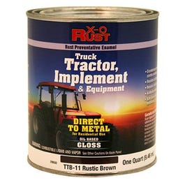 Rust-Preventative Paint & Primer, Direct to Metal, Truck, Tractor, Implement & Equipment, Rustic Brown, 1-Qt.