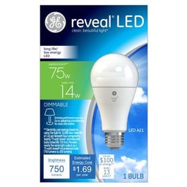 Reveal LED Light Bulb, Dimmable, 750 Lumens, 14-Watt