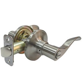 Reversible Bergamo Wave Lever Privacy Lockset, Satin Nickel