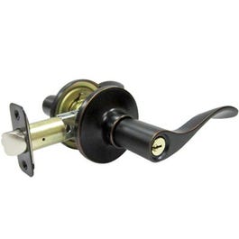 Reversible Bergamo Wave Entry Lever Lockset, Aged Bronze