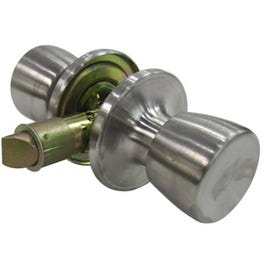 Tulip-Style Knob Passage Mobile Home Lockset, Stainless Steel