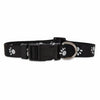 Reflective Paw Dog Collar, Black, 3/8 x 8-14 In.