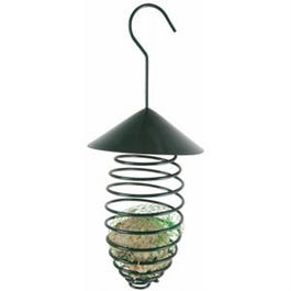 Spring Bird Feeder With Roof, 4.5 x 4.5 x 9.5-In.