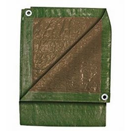 Wood Pile Tarp, Green/Brown, 4 x 18-Ft.