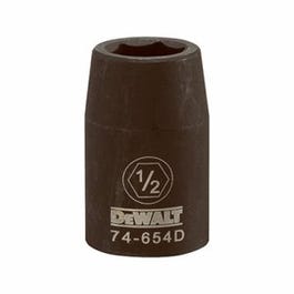 SAE Impact Socket, 6-Point, Black Oxide, 1/2-In. Drive, 1/2-In.