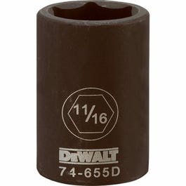 SAE Impact Socket, 6-Point, Black Oxide, 1/2-In. Drive, 11/16-In.