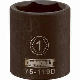 SAE Impact Socket, 6-Point, Black Oxide, 1/2-In. Drive, 1-In.