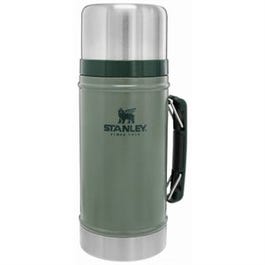 Wide-Mouth Vacuum Bottle, Green Stainless Steel, 1-Qt.