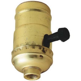 Quick Snap Light Socket, 3-Way, Brass Finish, Standard Base