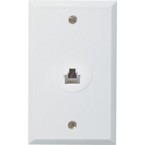 RCA White Flush Mount Plastic Ethernet Wall Jack