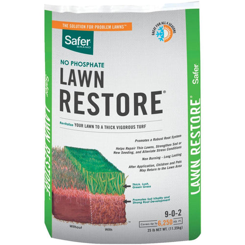 Safer Lawn Restore 25 Lb. 6250 Sq. Ft. 9-0-2 Lawn Fertilizer