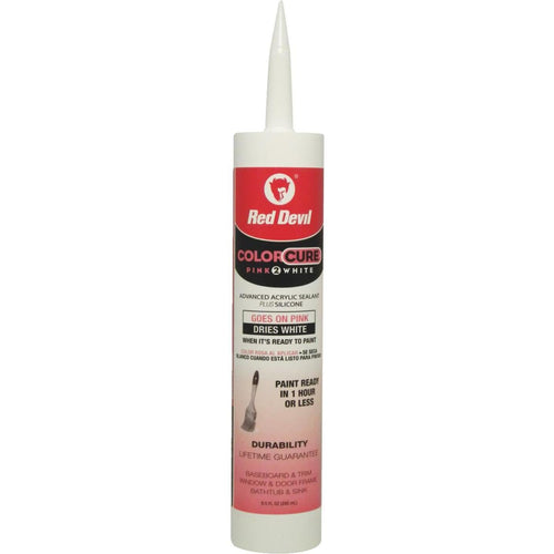 Red Devil ColorCure 9.5 Oz. Acrylic Sealant, Pink To White