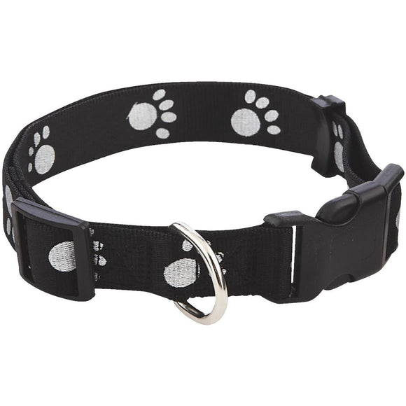 Westminster Pet Ruffin' it Reflective Paw Print 18 In. to 26 In. Nylon Dog Collar