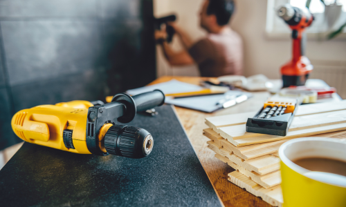 Power drill on table