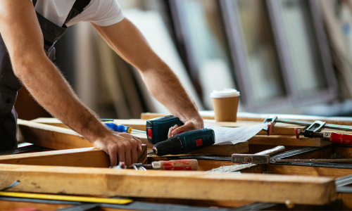 Man using power drill