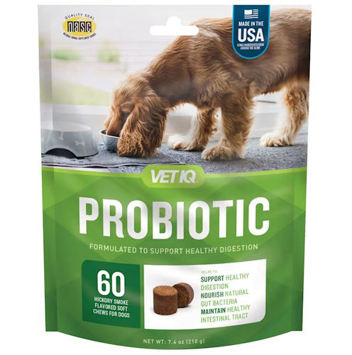 VetIQ Probiotic Support Digestive Health Hickory Smoke Flavored Soft Chews for Dogs