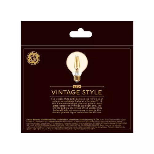 GE Vintage LED 60 Watt Replacement, Candlelight, G25 Deco - Globe Bulbs (60 Watt)