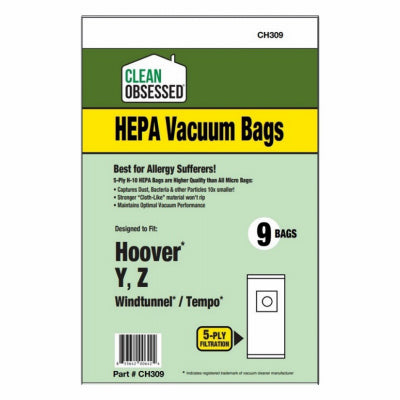 Clean Obsessed Hoover HEPA Vacuum Cleaner Bags Type Y 9 Bags