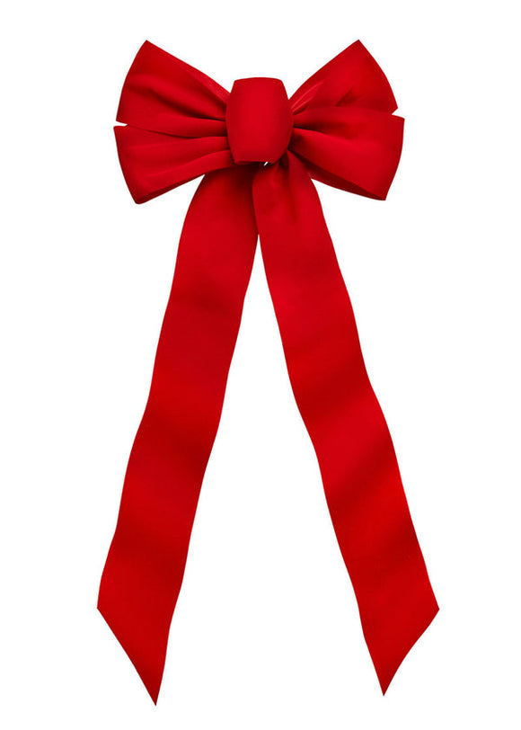 Holiday Trims 7340 Red Velvet Bow 5 Loops 10