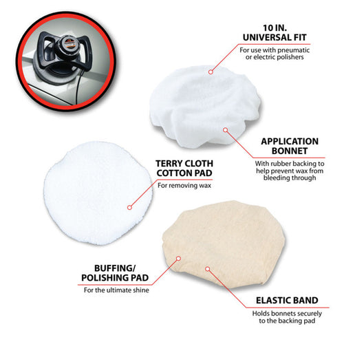 Performance Tool 3 pc. 10 Polishing Bonnets