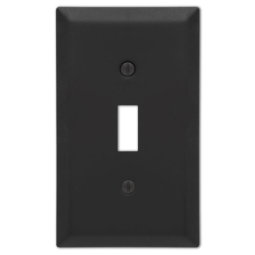 Amerelle Century Decorative Single Toggle Wallplate Matte Black