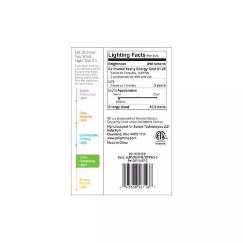 GE LED Light Bulbs A19 General Purpose Bulbs 75 Watt Replacement Soft White