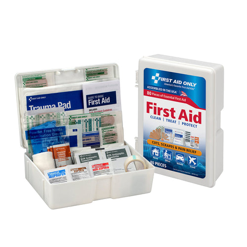 First Aid Only First Aid Kit 80 Piece Plastic Case