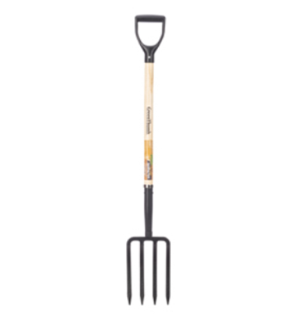 Green Thumb Wood D-Handle Spading Fork (4 Tine)