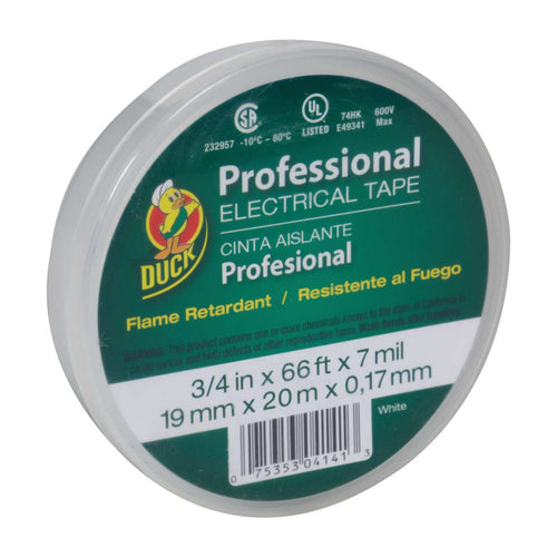 Duck® Brand Professional Electrical Tape Canister (.75 in. x 66 ft. x 7 mil. White)