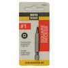 #1 Square Recessed Screwdriver Bit, 2-In.