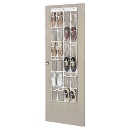 24-Pocket Over-The-Door Shoe Organizer, Clear Vinyl