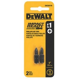 Impact Ready Bit Tip, #1 Phillips, 2-Pk.