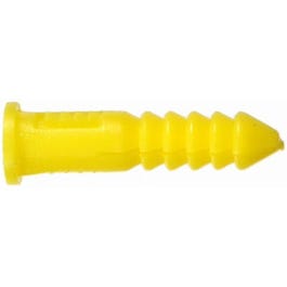 Hillman Wall Anchor, Tapered, Yellow Ribbed Plastic, 4-6-8 x 1-In.