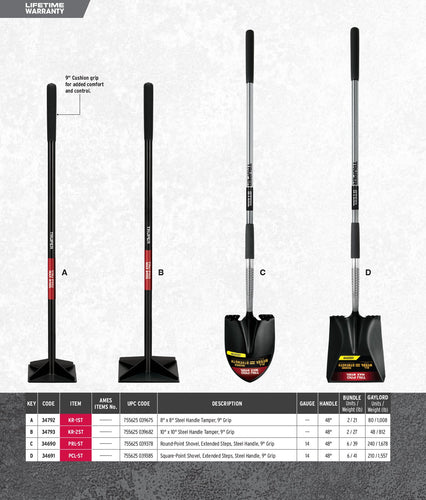 Truper Steel Handle Tamper (9 Grip)