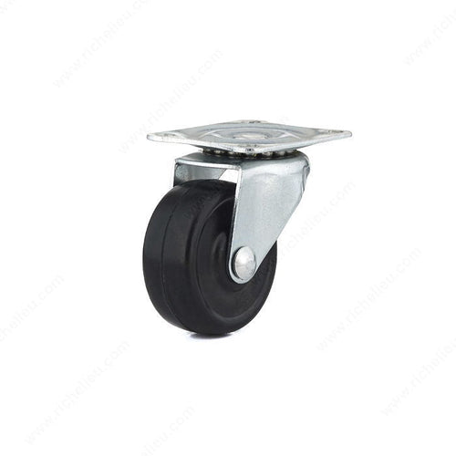 Richelieu Hardware Industrial Black General-Duty Rubber Casters 1-9/16 x 20 kg/44 lbs. (1-9/16 x 20 kg/44 lbs.)