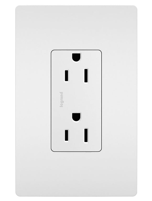 Pass & Seymour radiant® Tamper-Resistant Outlet, White (White)