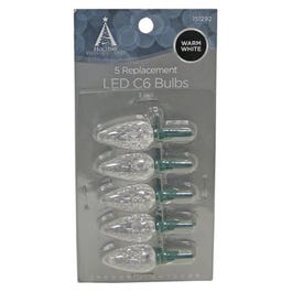 Christmas Lights LED Replacement Bulb, C6, Warm White, 5-Pk.